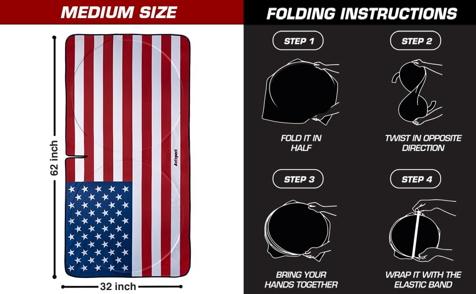 Autopect Windshield Sun Shade includes a storage pouch for easy folding and storage.