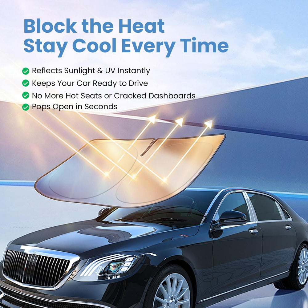 Autopect sun shade with mirror cut-out for Explorer ensures edge-to-edge protection