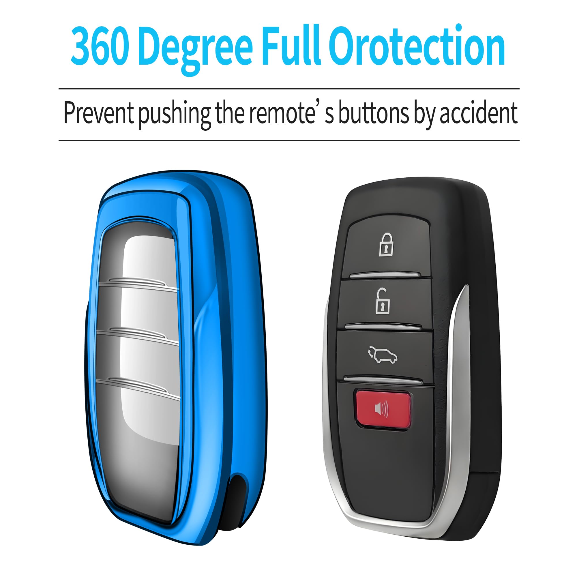 Autophone blue fob cover close-up showing button protection layer.