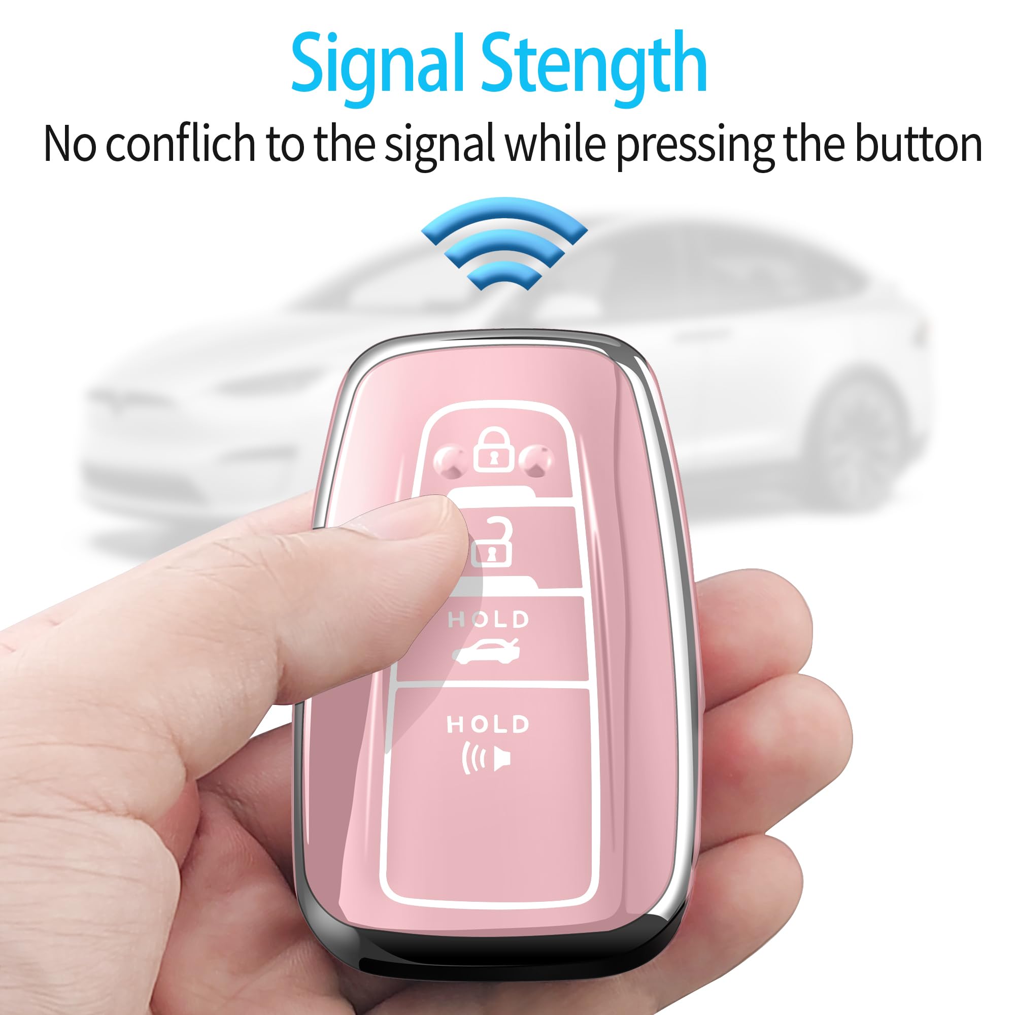 Autophone chalk pink case enhances visibility for quick key retrieval