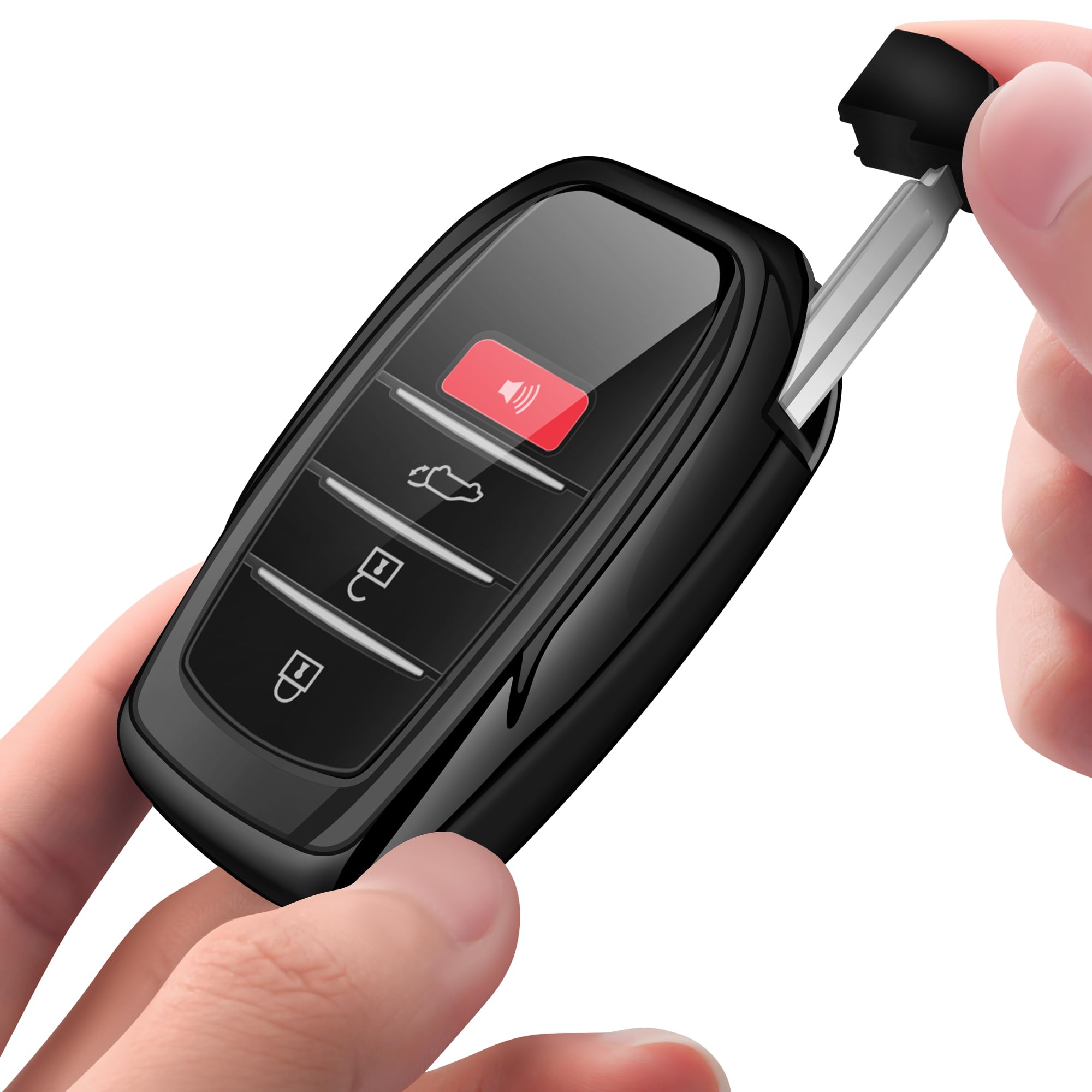 Autophone key fob cover for Toyota Prius with raised tactile buttons.