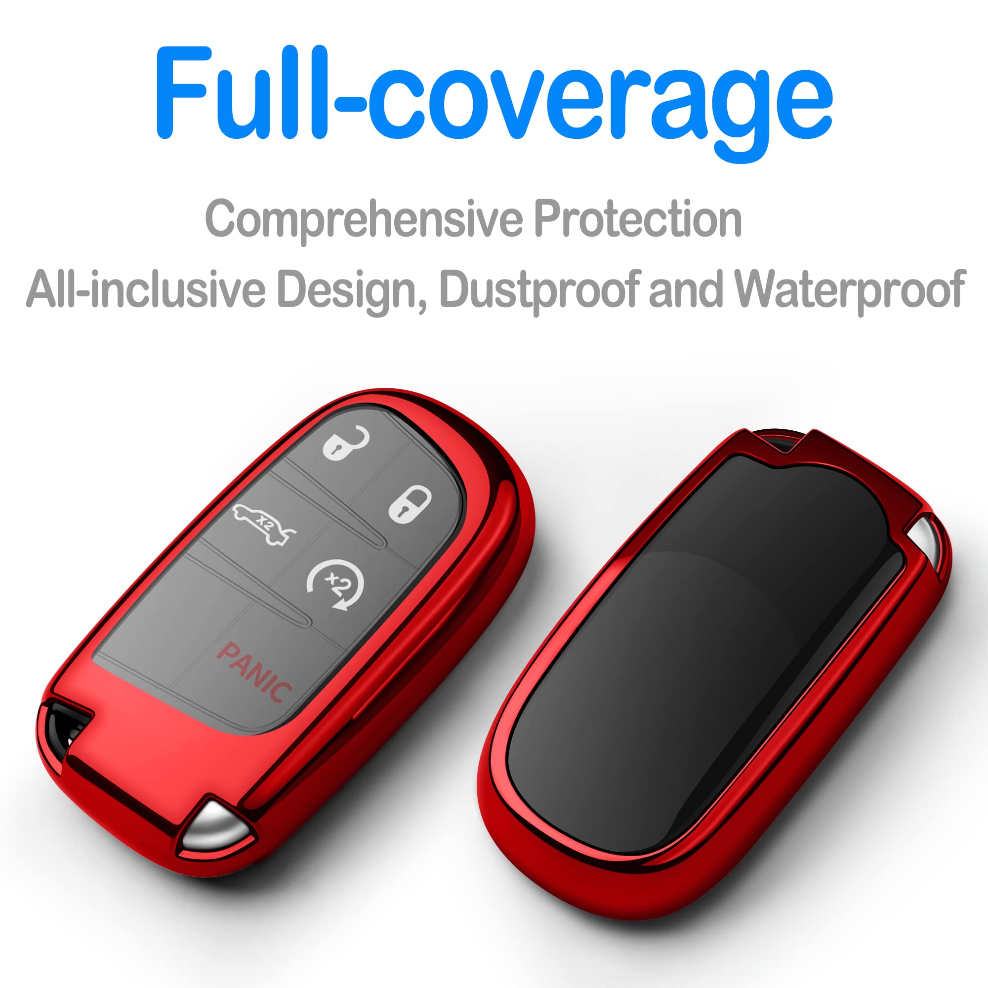 Autophone red key fob cover with slim profile fits pockets and keeps keys stylish.