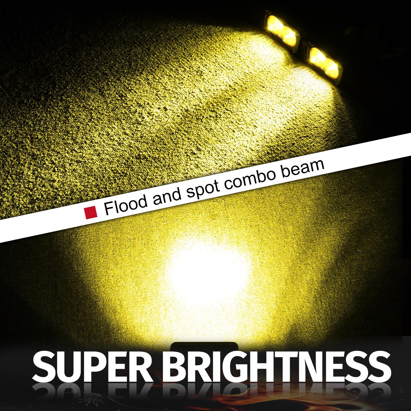 Auto Power Plus amber LED pods with thermal management for extended life.