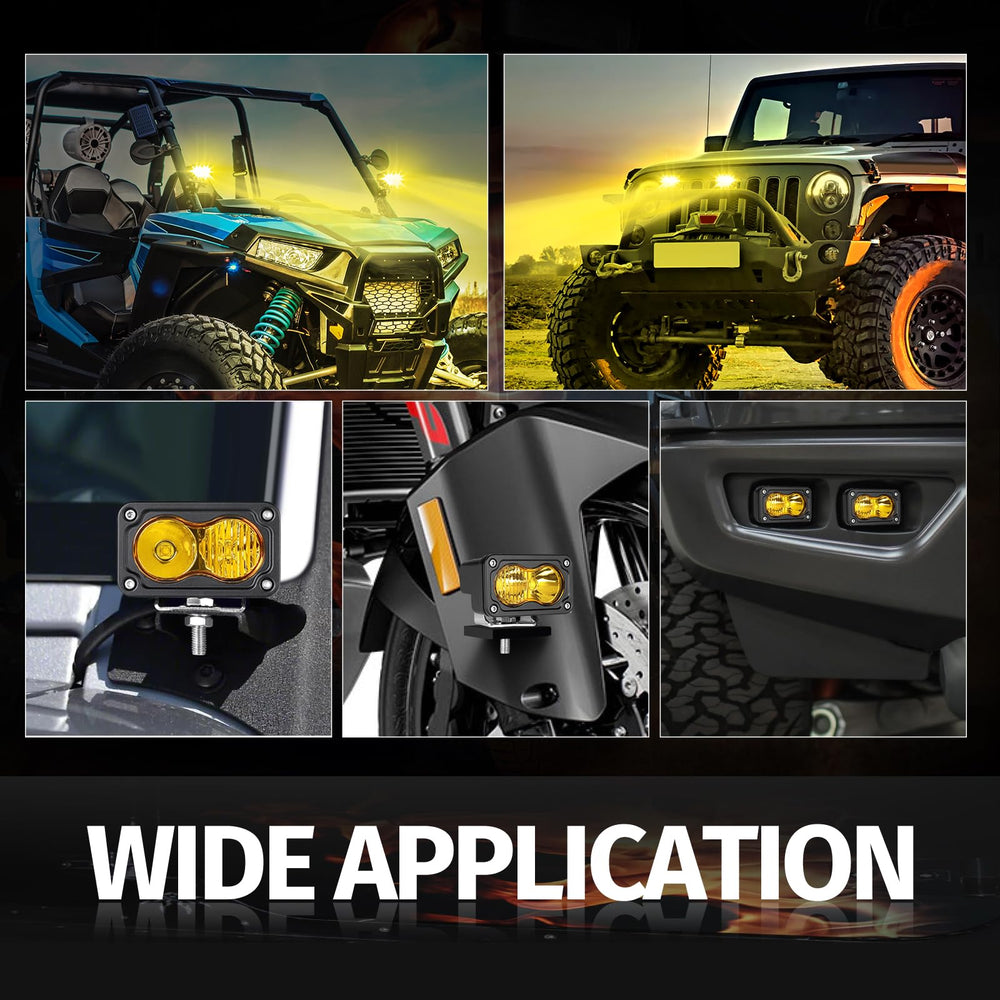 Auto Power Plus amber LED pods include hardware and warranty for peace of mind.