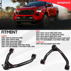 Autoptzxd front upper control arm bushing assembly for smoother ride