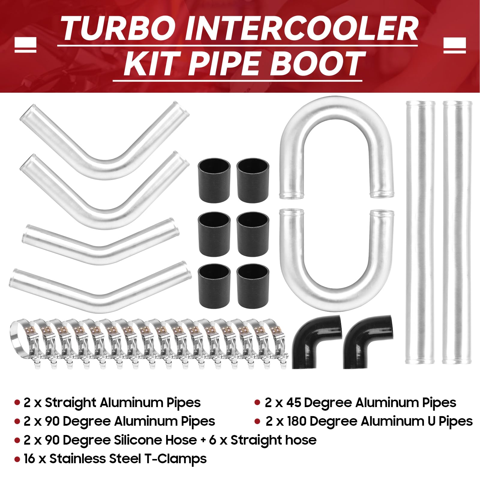 Autoptzxd 45-degree intercooler elbow for efficient routing with minimal resistance
