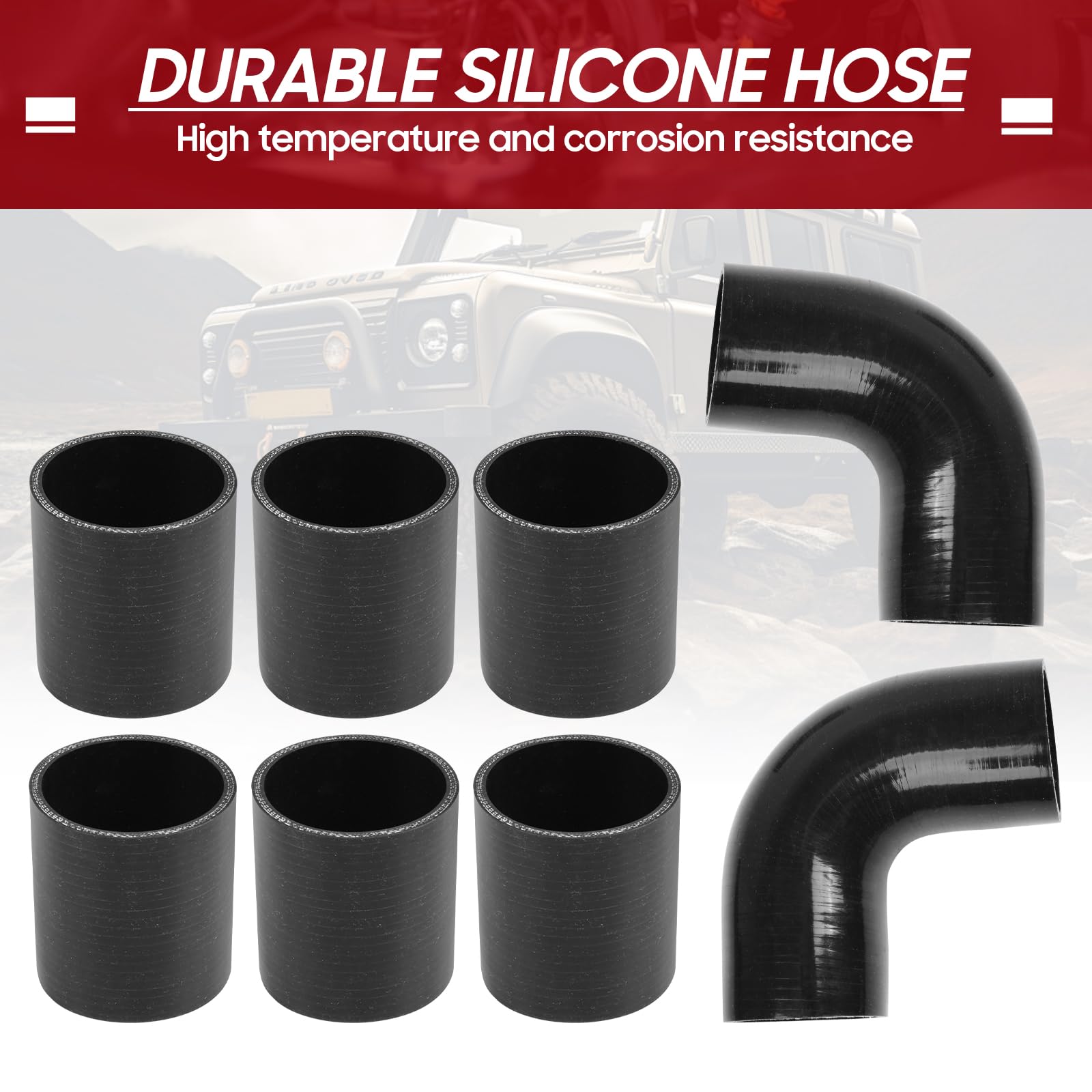 Autoptzxd 90-degree silicone hose with clamps for secure corners