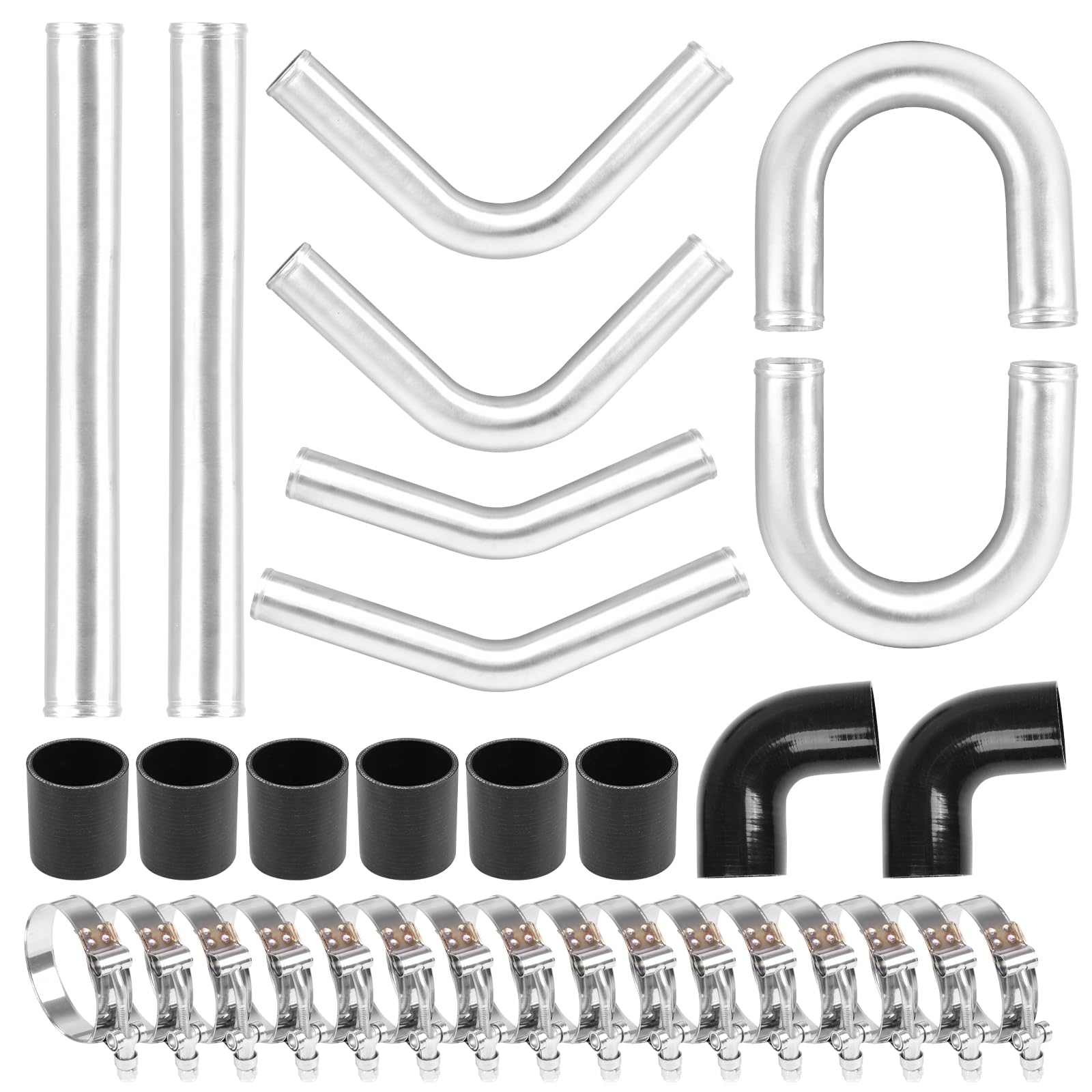 Autoptzxd 2.5-inch straight intercooler pipe, 23.62 inches, promotes consistent airflow under boost