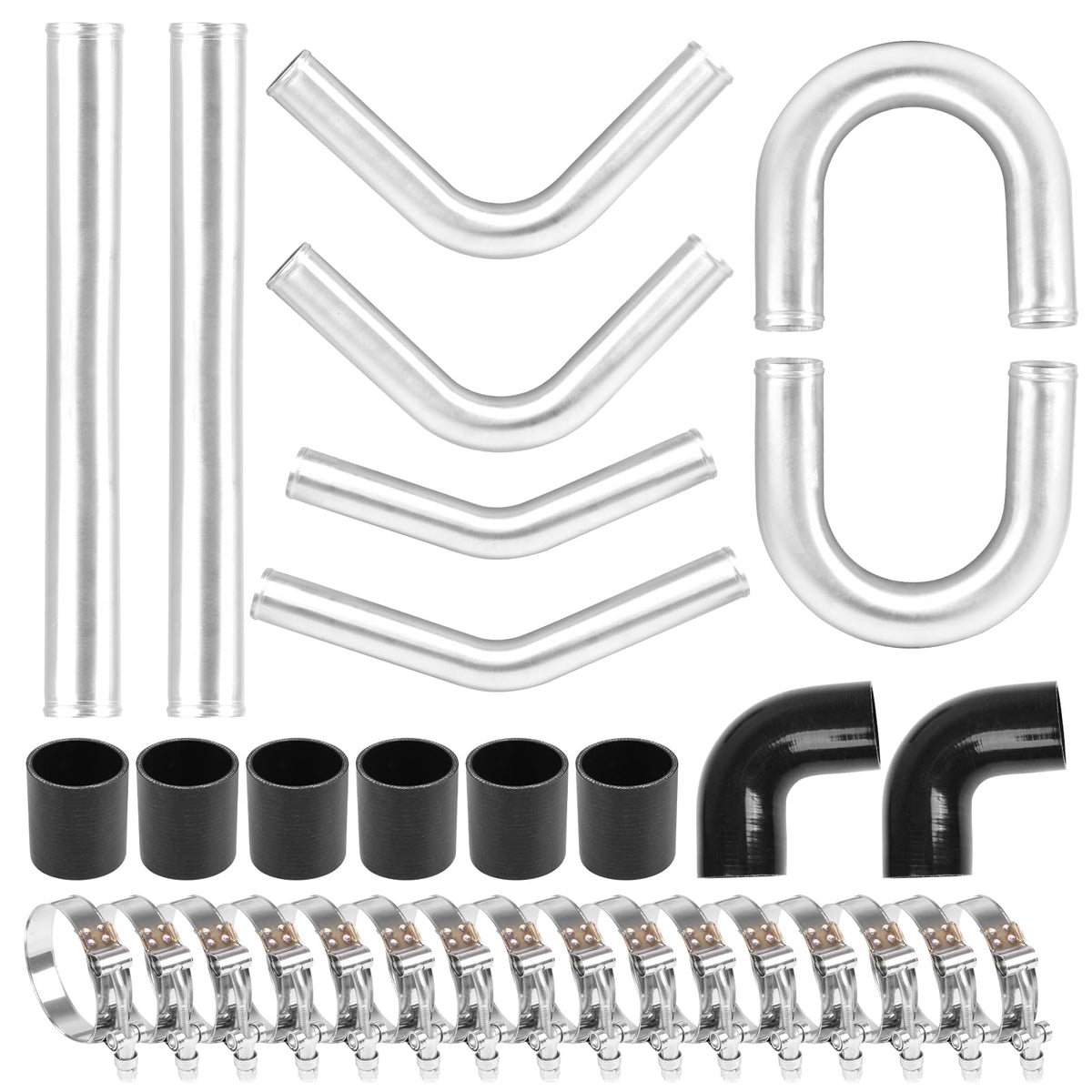 Autoptzxd 2.5-inch straight intercooler pipe, 23.62 inches, promotes consistent airflow under boost