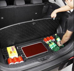 AutoQi Rav4 trunk organizer in use showing extra space for bags