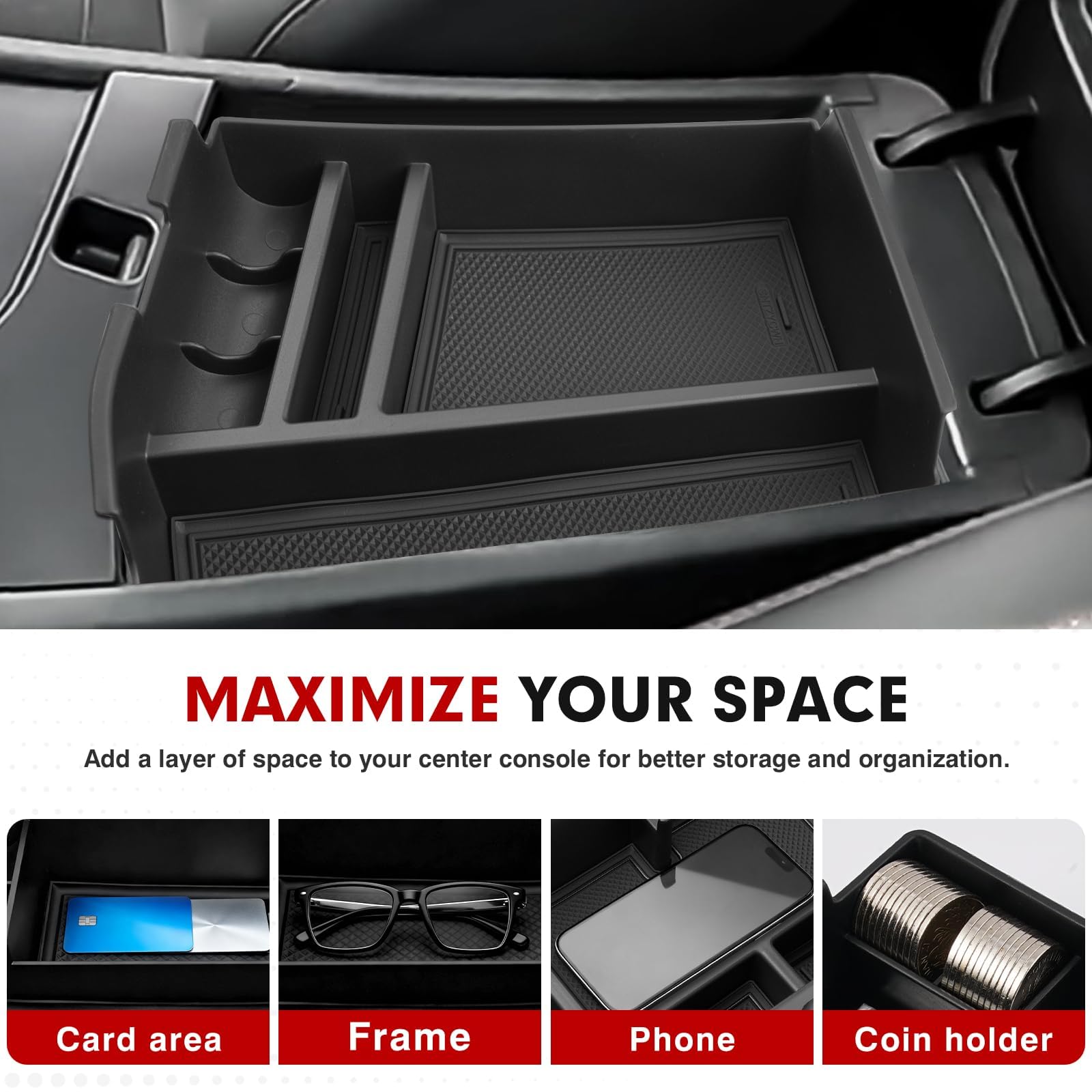 Autorder ABS shell center console tray with durable OEM-like finish.