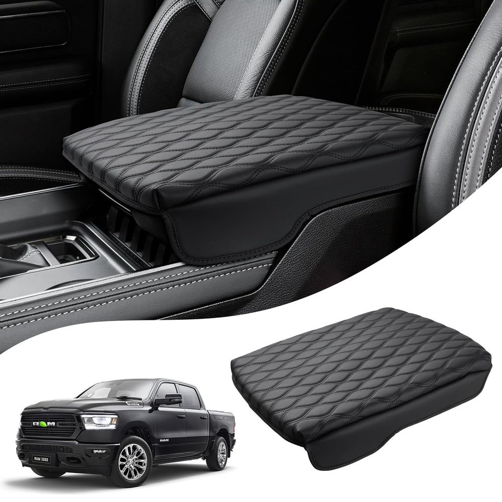 Autorder center console cover on bucket-seat Ram protects the armrest from wear