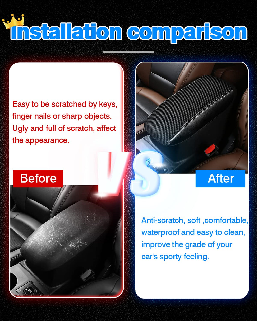 Autorder Center console cover is waterproof and easy to wipe clean