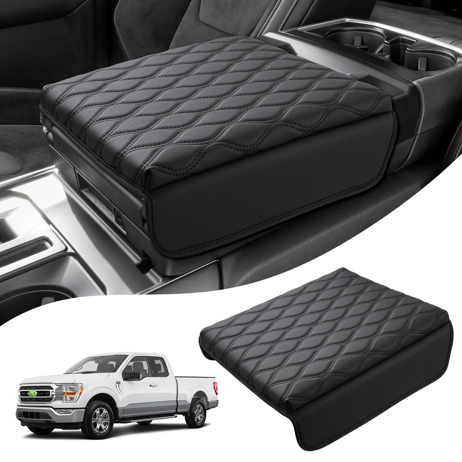 Autorder center console cover Napa leather close-up shows premium texture and protection
