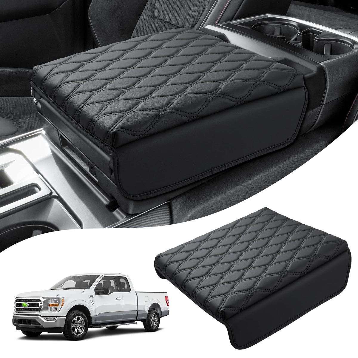 Autorder center console cover Napa leather close-up shows premium texture and protection