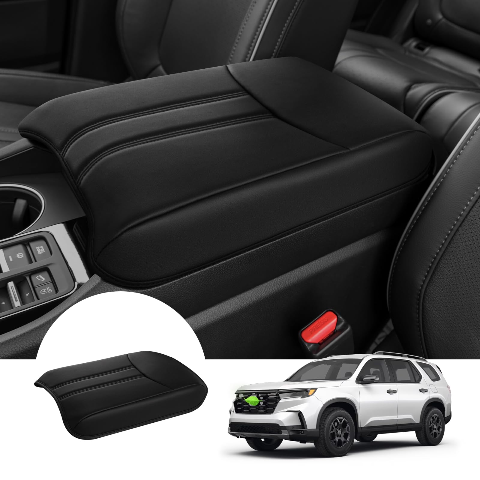 Autorder center console cover for Honda Pilot shows precise, wrinkle-free fit