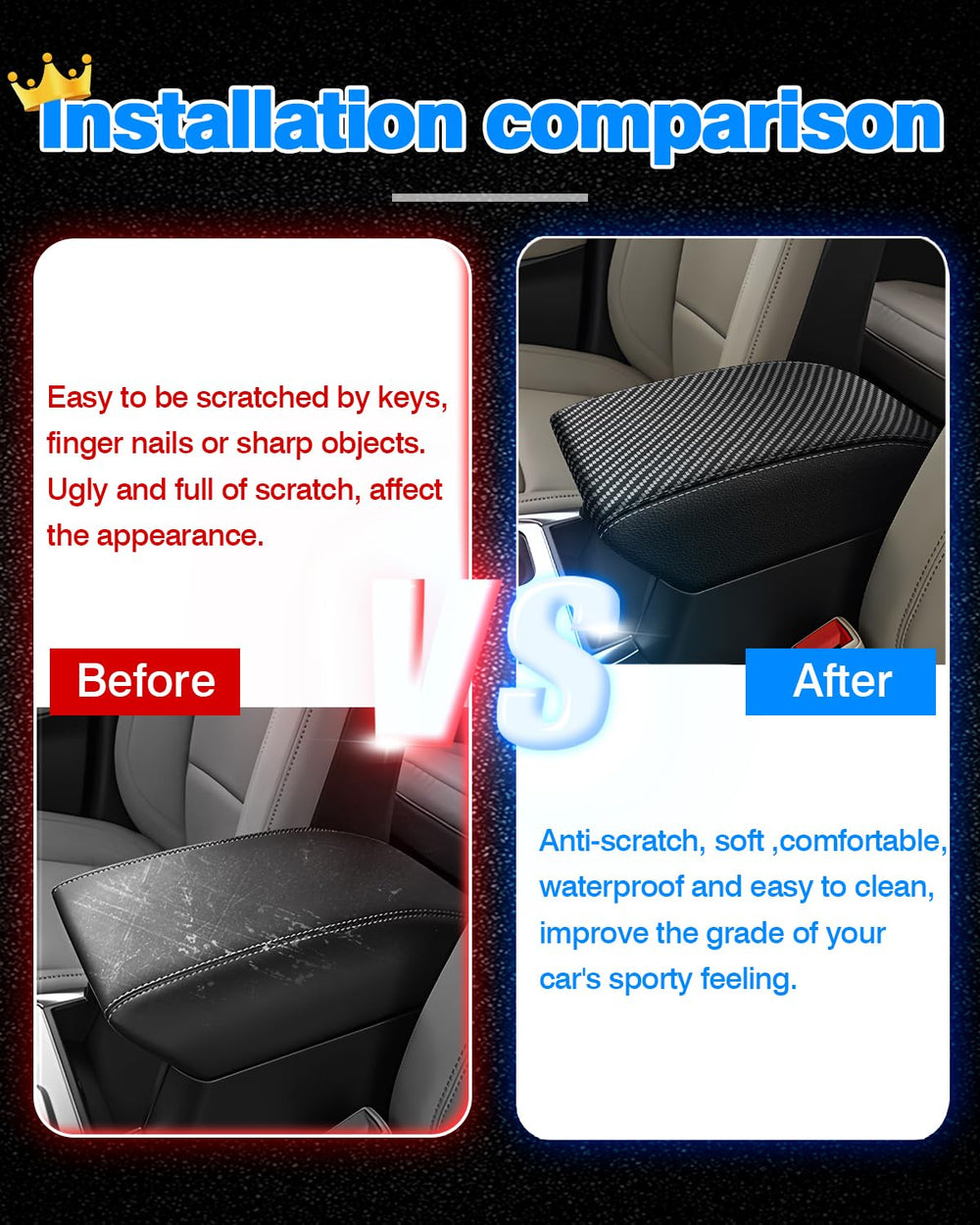 Autorder center console cover anti-scratch design preserves the interior look.