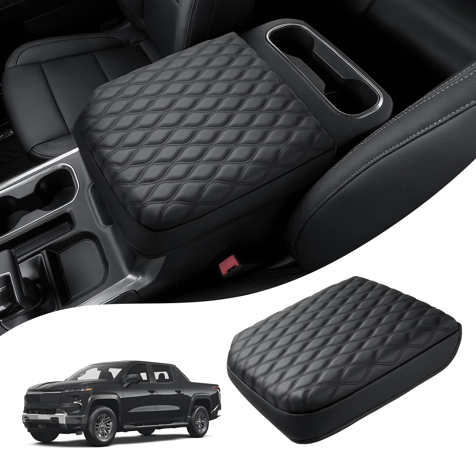 Autorder center console cover on GMC Sierra with seamless fit and scratch protection.
