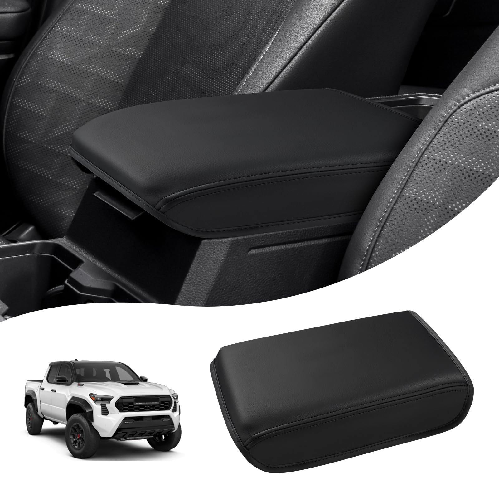 Autorder center-console-cover on Toyota Tacoma 2024–2026 protecting wear while keeping a neat interior