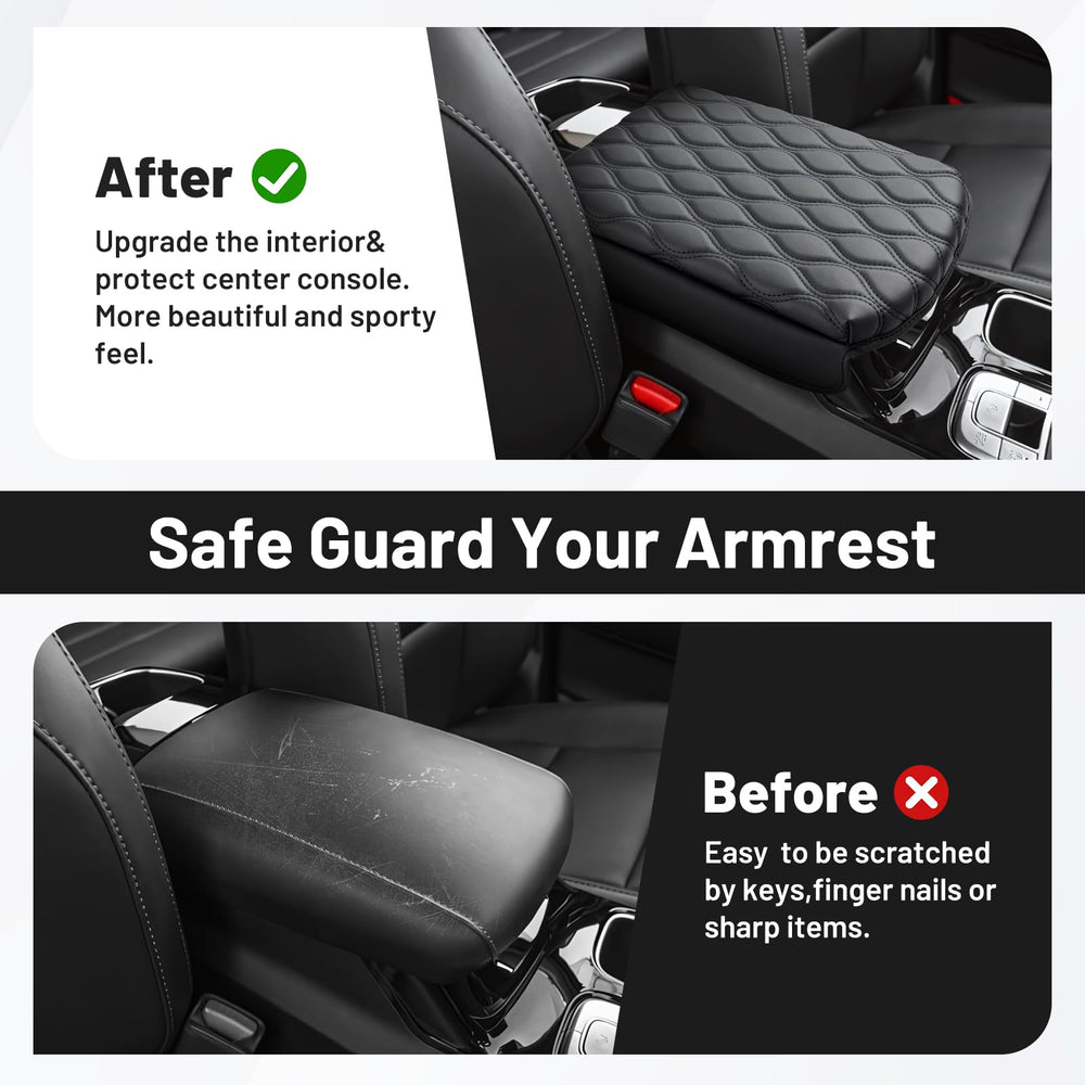 AutOrder center console Telluride—non-slip backing and raised dots lock the cover in place.