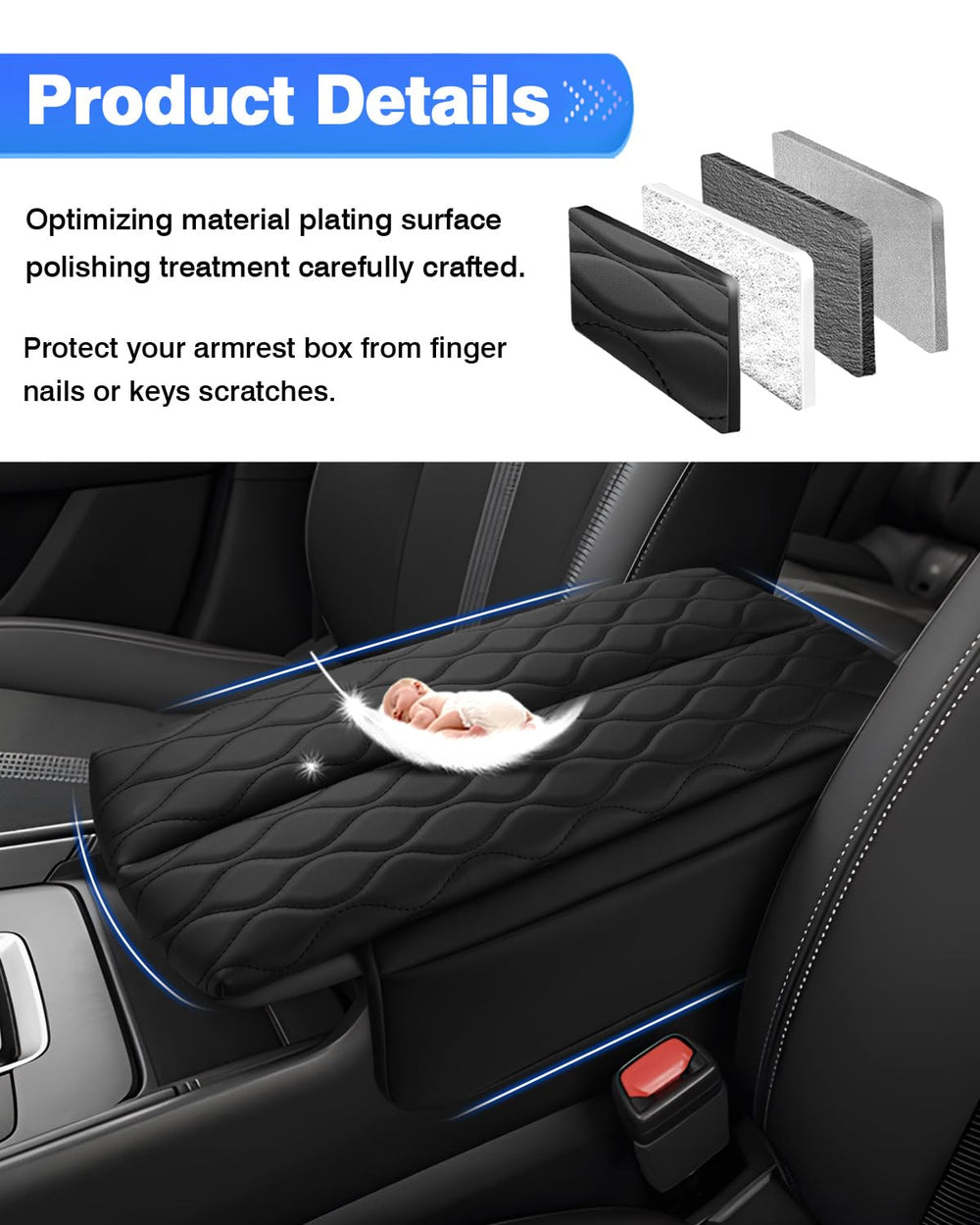 Autorder CX-50 leather armrest protector cushions your arm during daily driving.