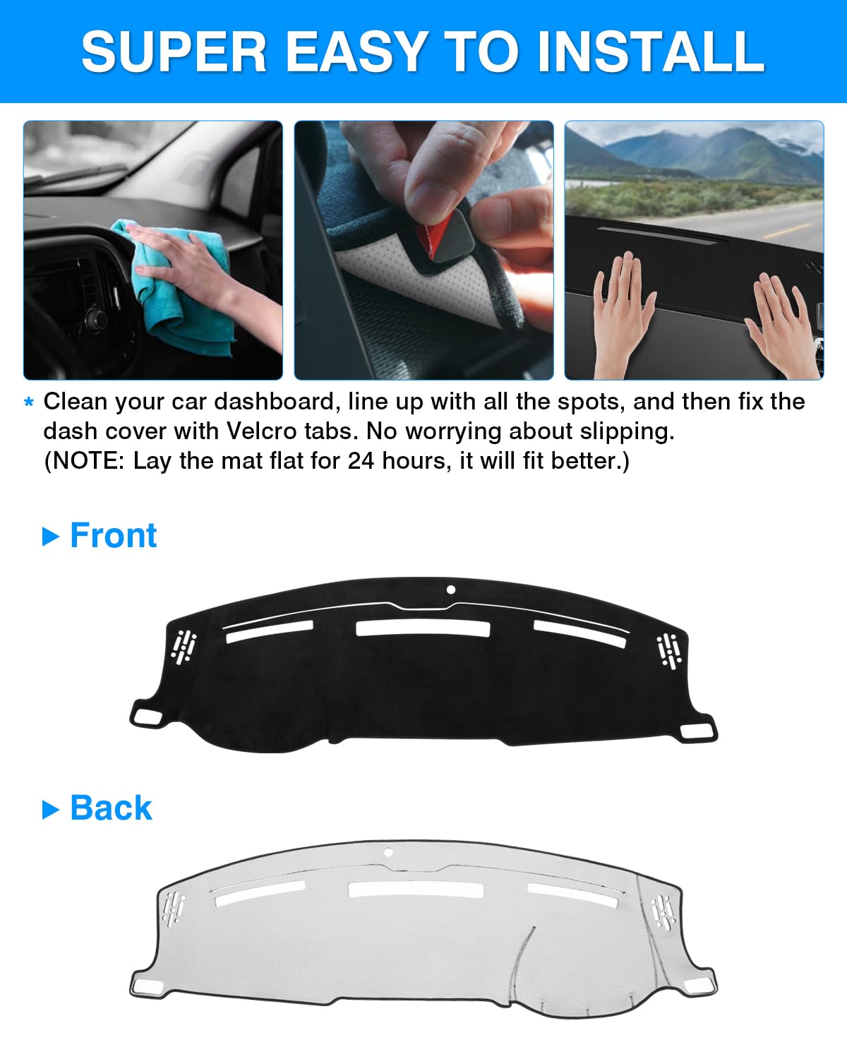 Autorder dash cover blocks UV rays, reducing glare for a calmer drive.