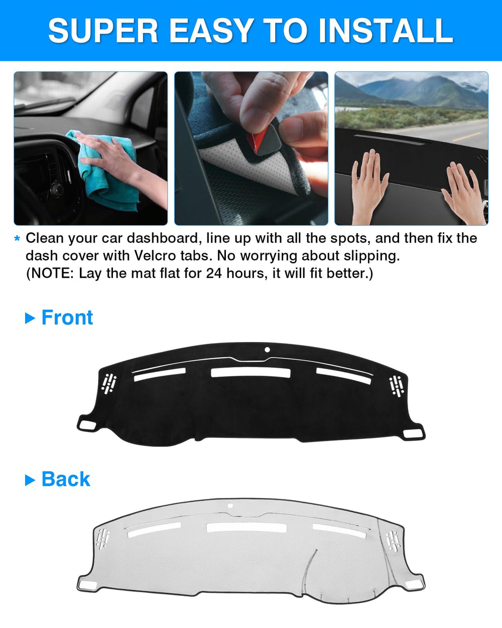 Autorder dash cover blocks UV rays, reducing glare for a calmer drive.