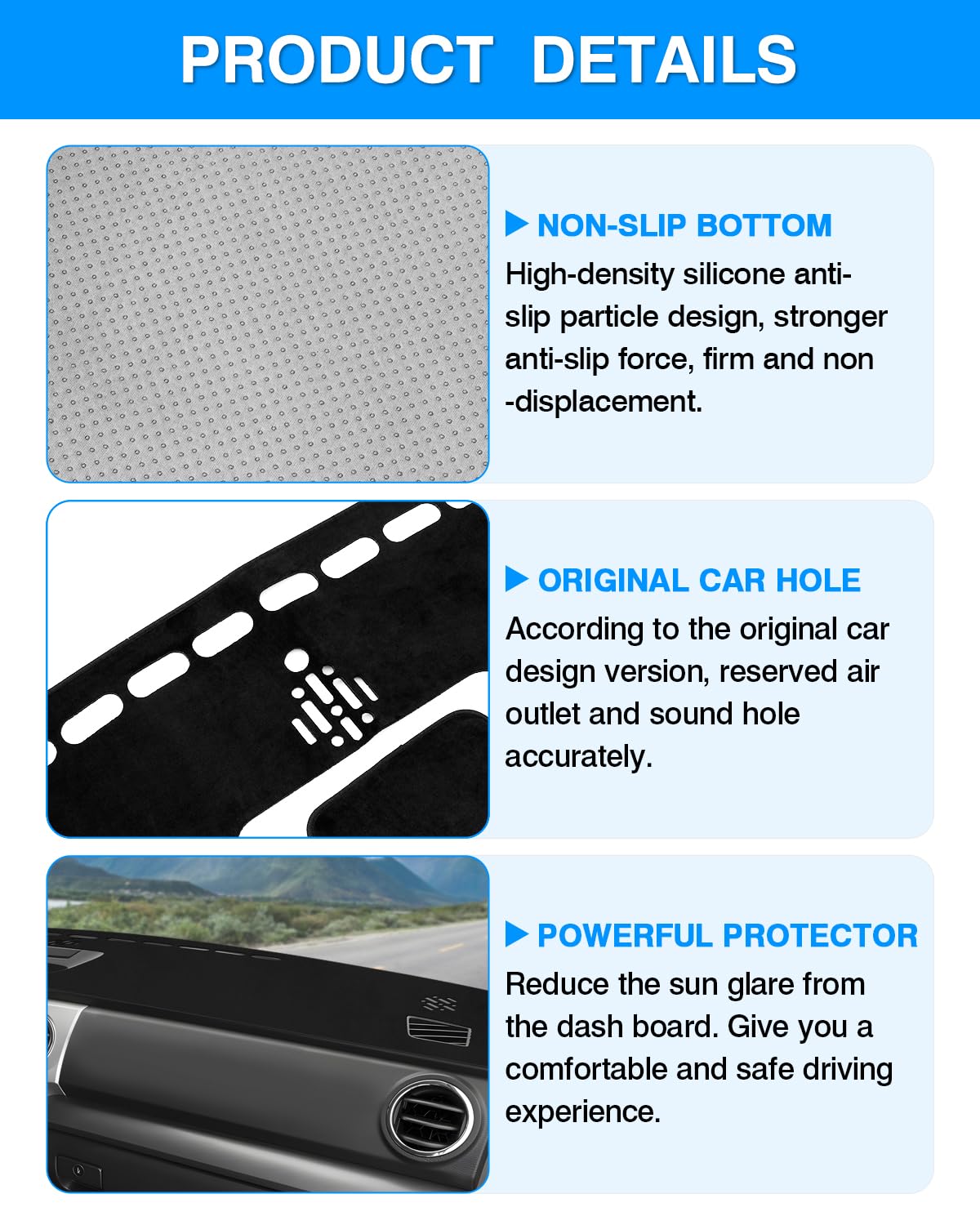 Autorder dashboard glare reduction benefits for safer daytime driving.