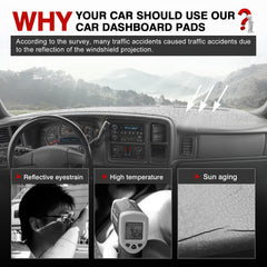 Autorder dashboard cover for GMC Sierra dash shields UV rays and fading