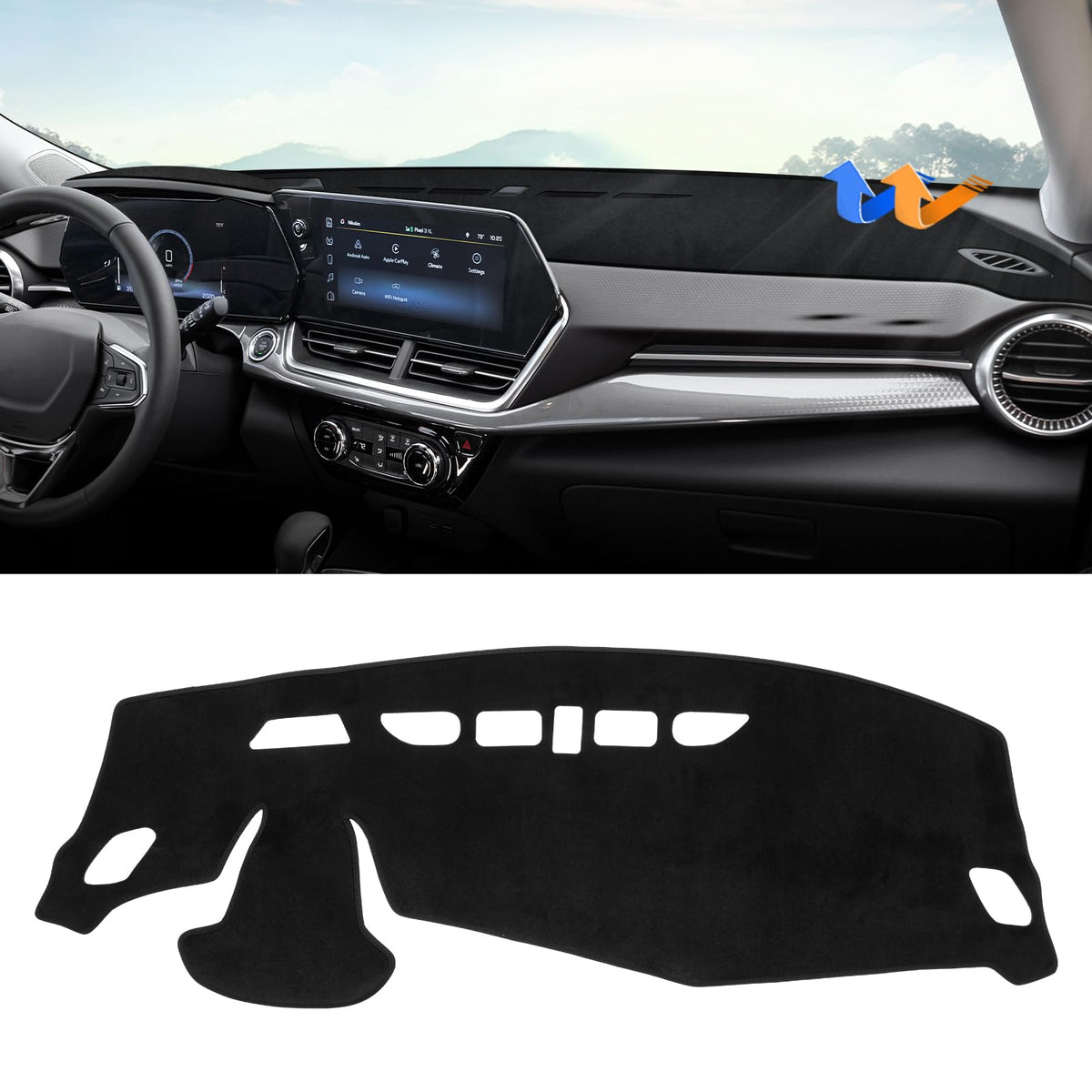 Autorder dashboard cover mat for Trax 2024-2026 fits sensors precisely