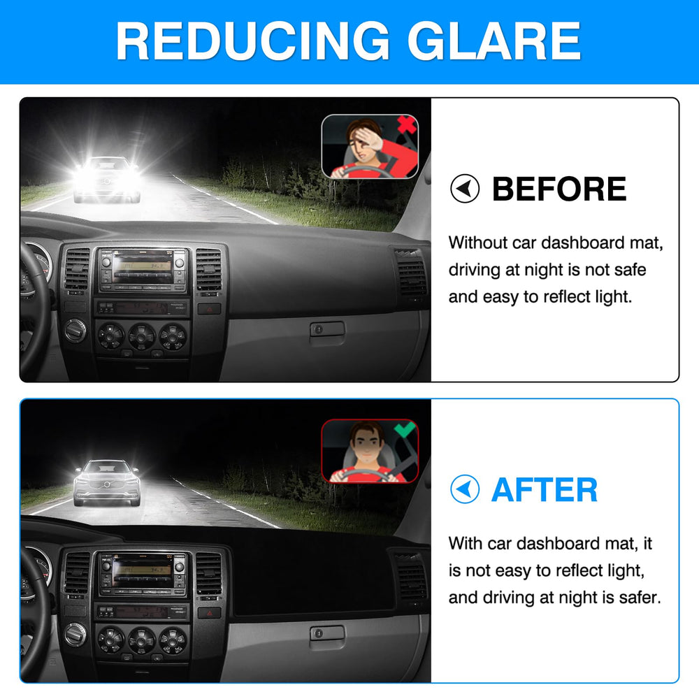 Autorder easy-install dash cover with double-sided stickers for snug fit.