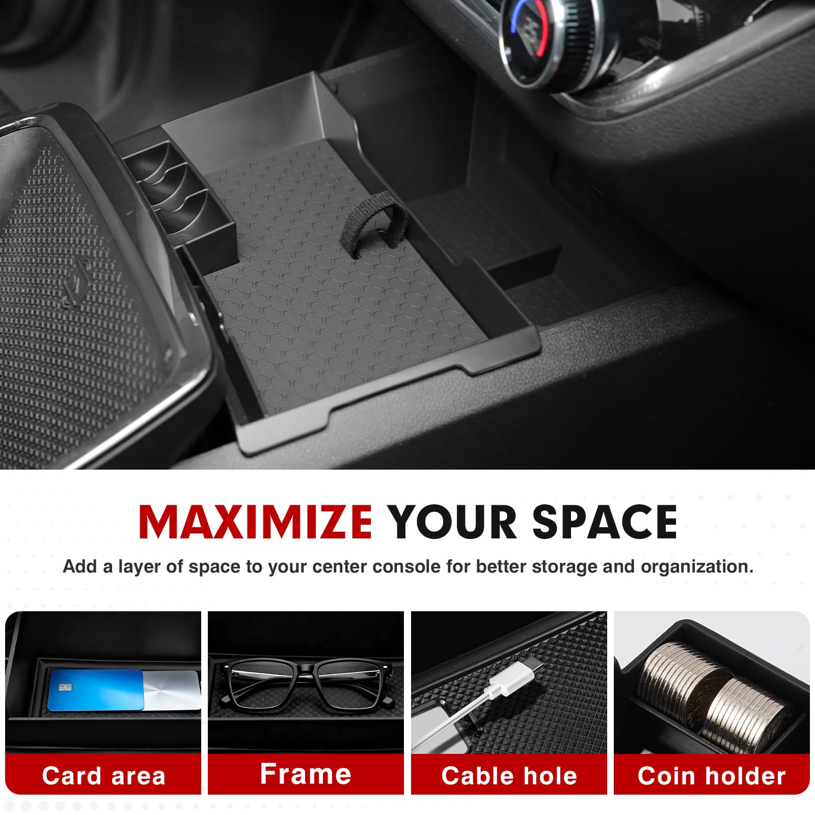 Autorder Equinox center-console fit dimensions ensure stable storage while driving.