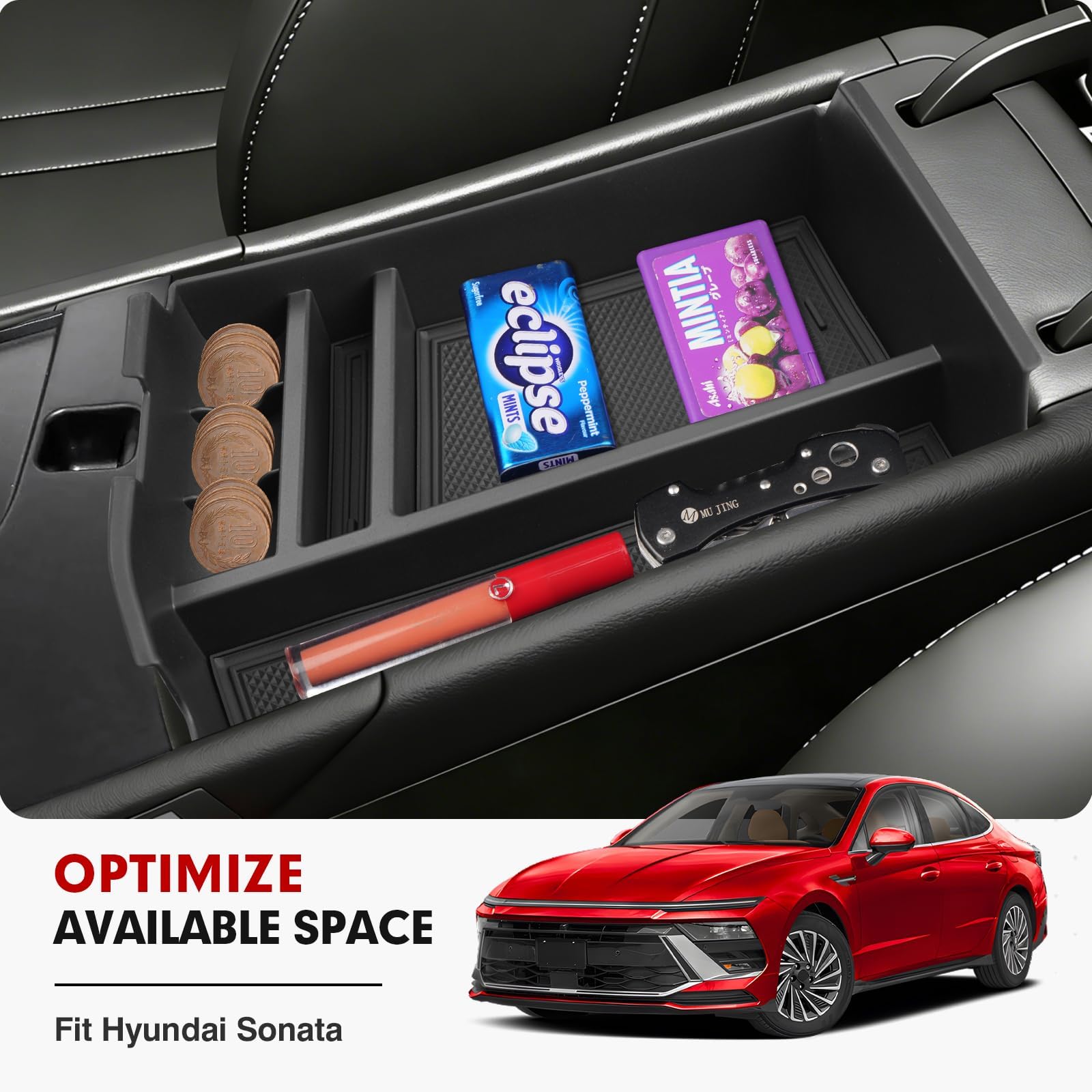 Autorder non-slip silicone mats secure items during driving.