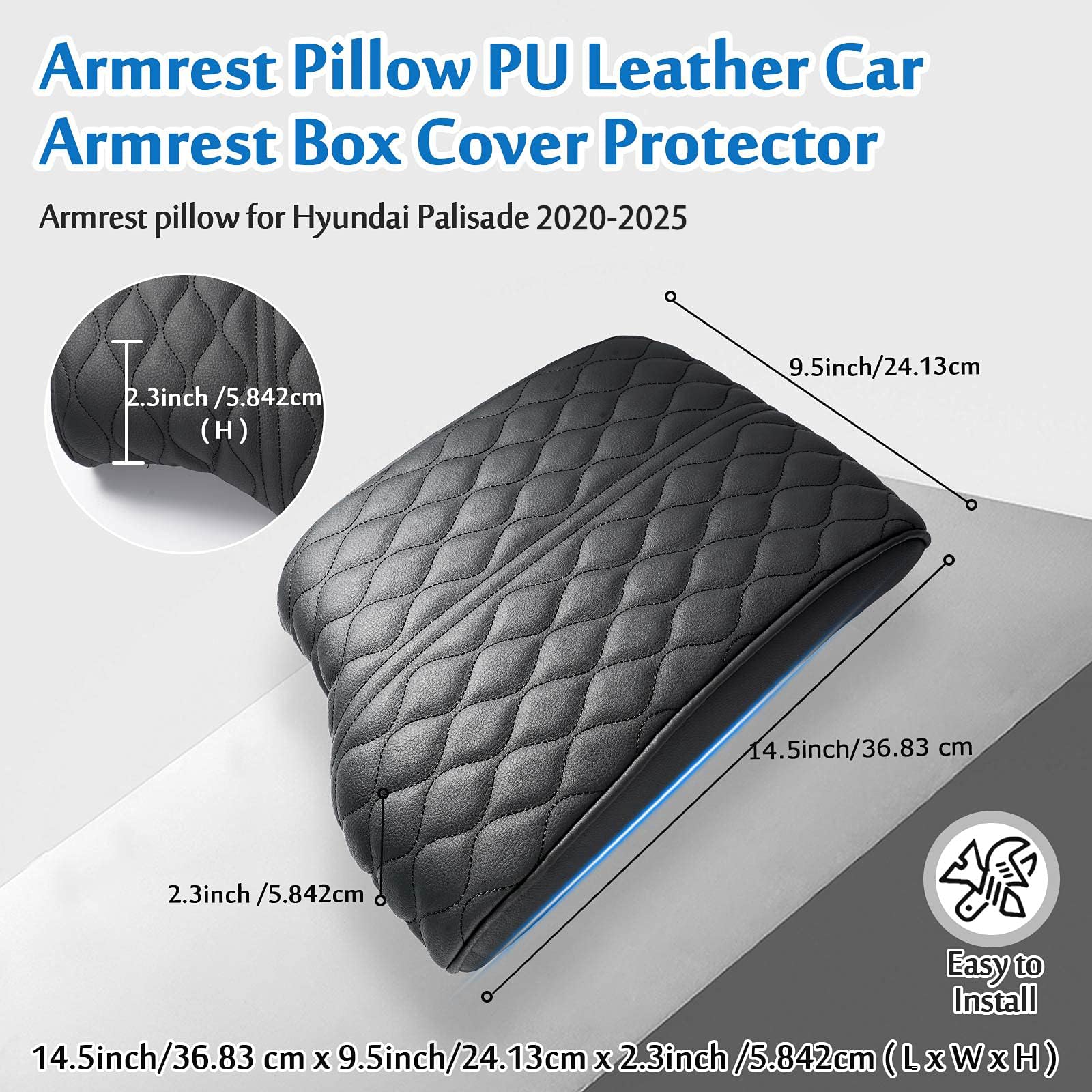 Autorder Palisade center-console-cover close-up leather texture shows soft touch and durability.