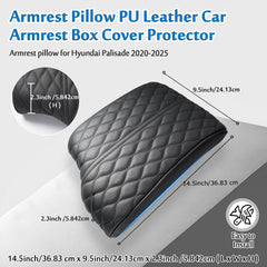 Autorder Palisade center-console-cover close-up leather texture shows soft touch and durability.