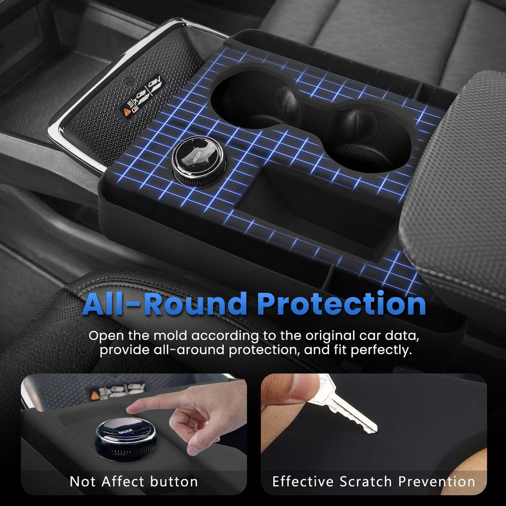 Autorder seat-gap storage insert fits securely in the Equinox center area.