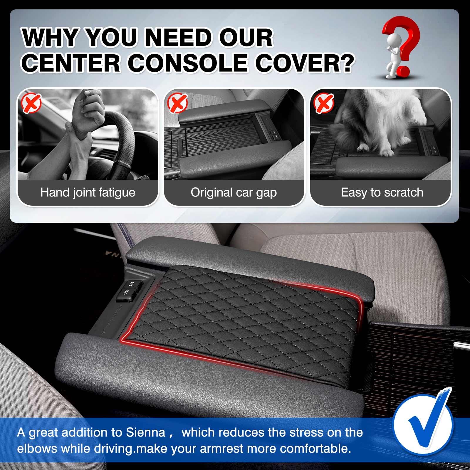 Autorder armrest protector anti-scratch leather shields the Sienna armrest from wear.
