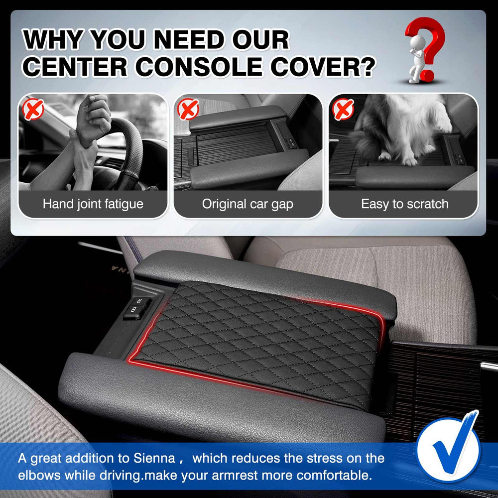 Autorder armrest protector anti-scratch leather shields the Sienna armrest from wear.