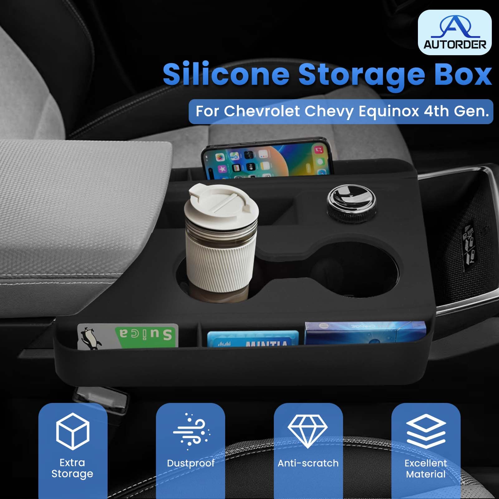 Autorder silicone shift panel cover protects the gear area from scratches.