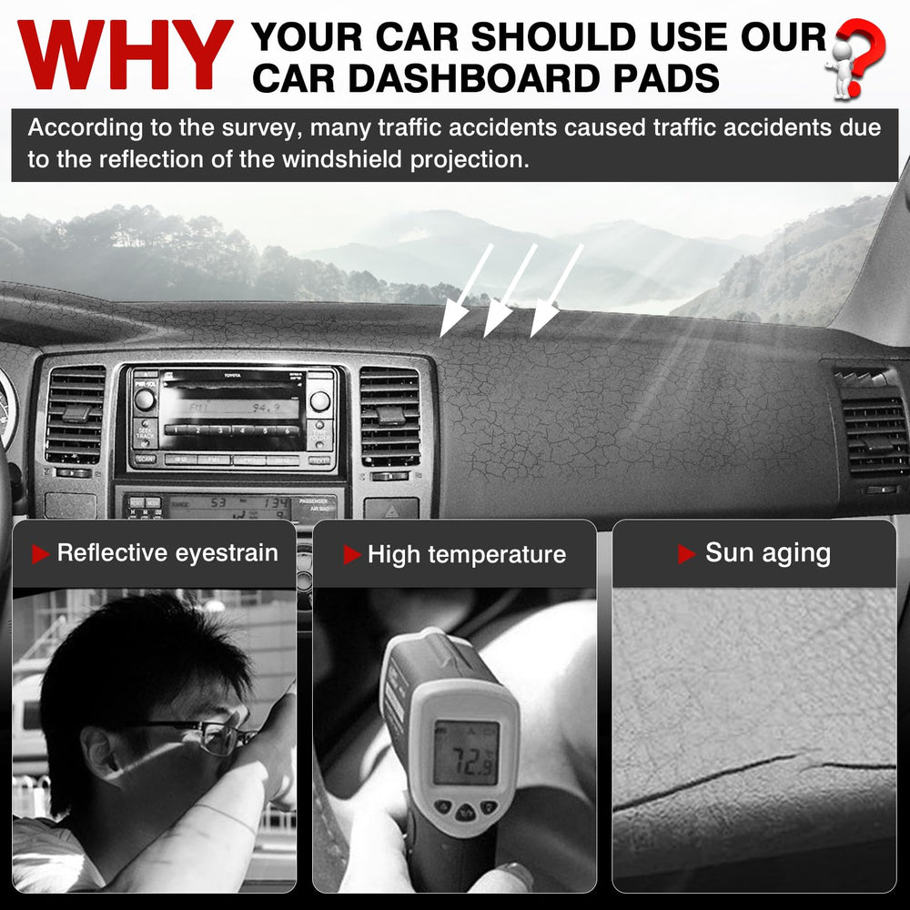 Autorder velvet dash mat provides heat absorption, keeping the dash cooler in summer.