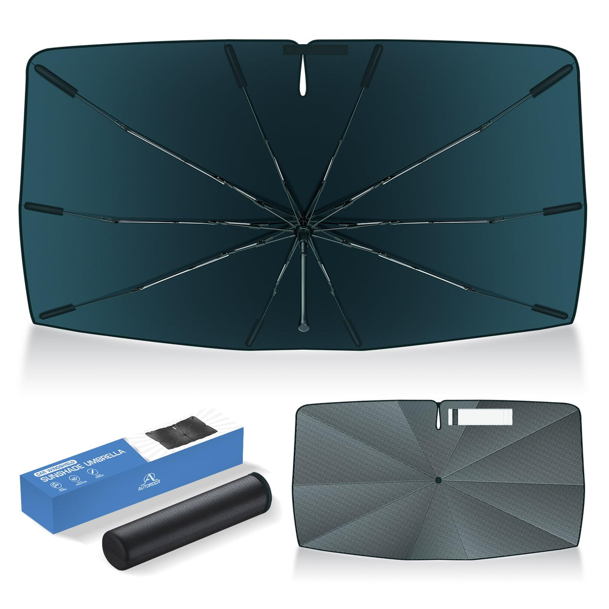 Autorder windshield sun shade umbrella fully covers Hyundai Tucson for sun protection
