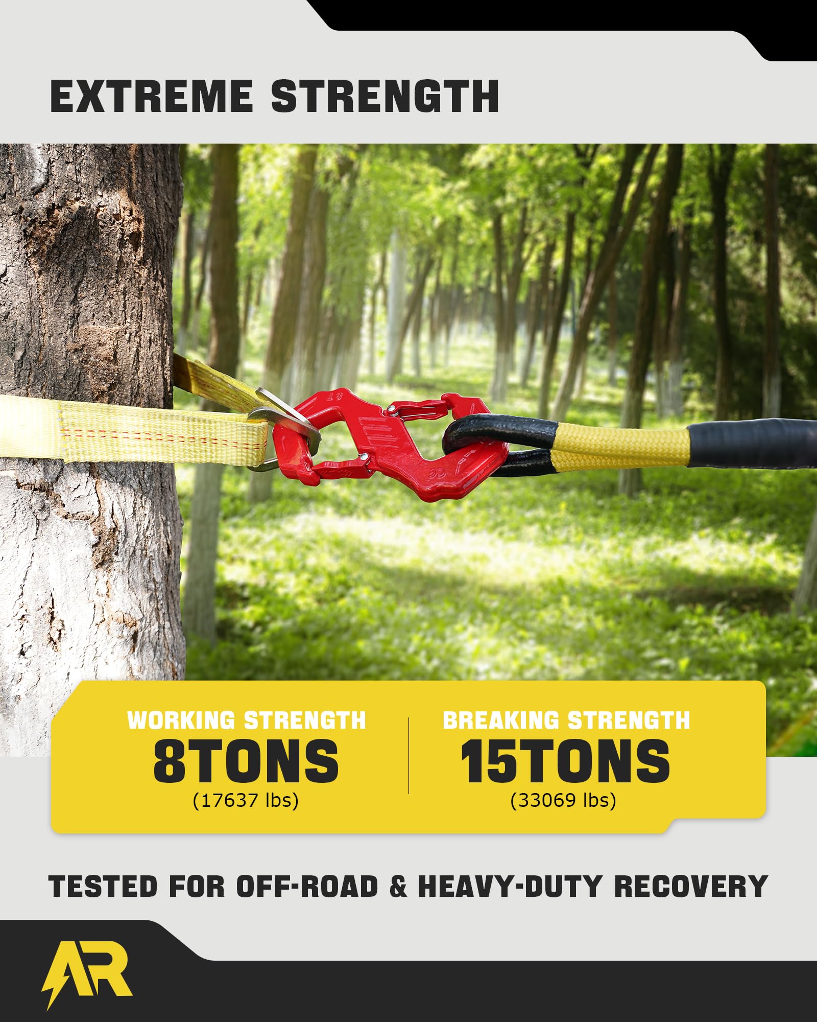 AUTORICH S-tow hook durable G80 steel coating withstands harsh weather