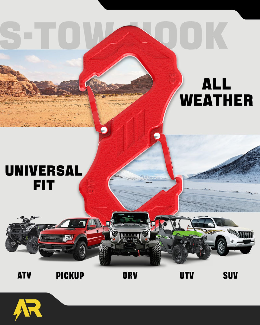 AUTORICH S-tow hook on-road and off-road setup boosts safety