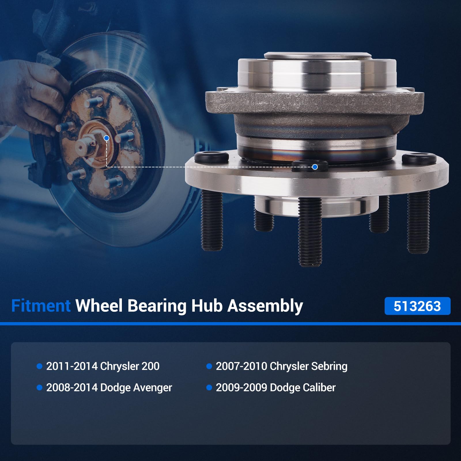 Autoround 513263 ABS encoder hub improves braking signal reliability.