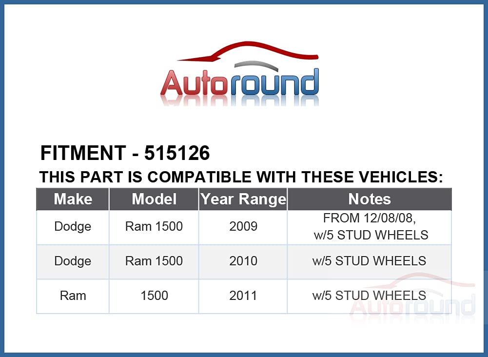 Autoround 515126 front wheel hub with 5.5in bolt circle, reliable rotation.