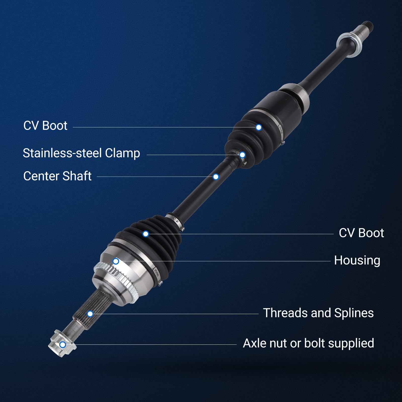 Autoround 665265 CV axle outer joint closeup with precision machining for smooth operation