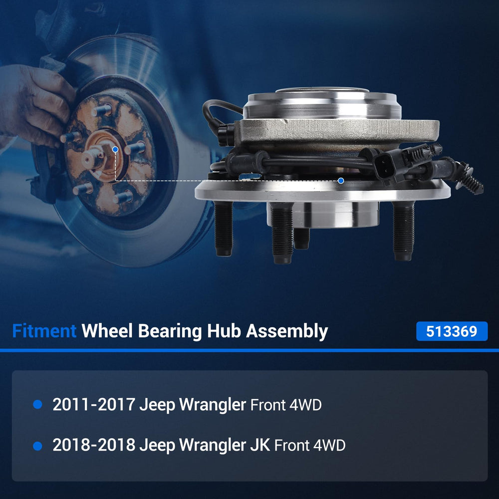 Autoround 5-lug hub assembly for Jeep Wrangler with ABS ready mounting