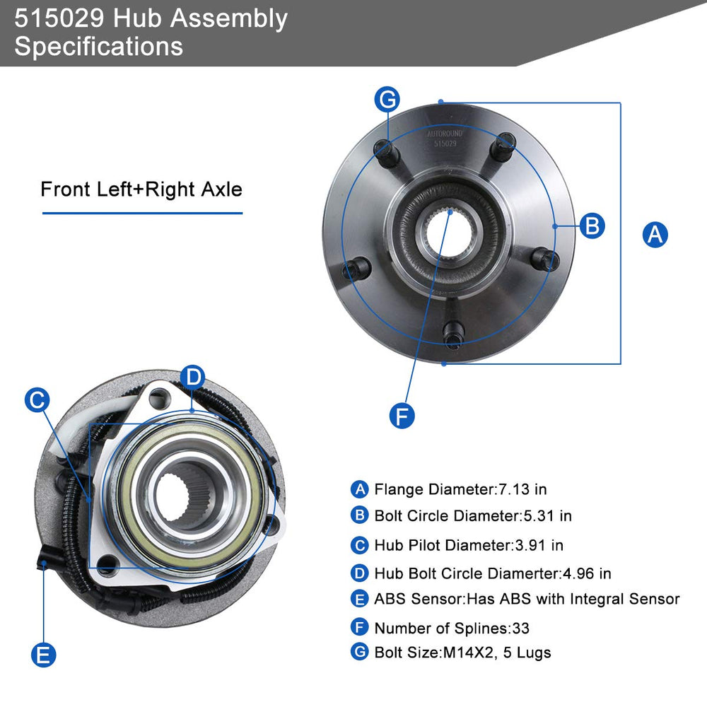 Autoround wheel bearing flange details emphasize seal and fit quality.