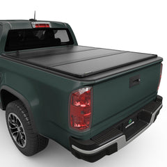 AUTOSAVER88 FRP hard tri-fold tonneau on Chevy Colorado/Canyon bed with enhanced fit and protection.
