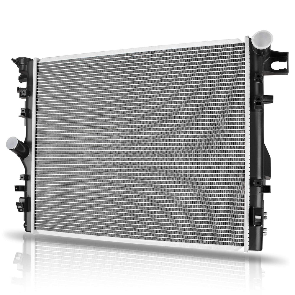 AUTOSAVER88 radiator front view for Jeep Wrangler showing rugged build for cooling
